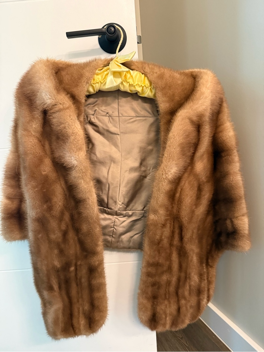 Women's Brown mink Fur Coat wrap cape